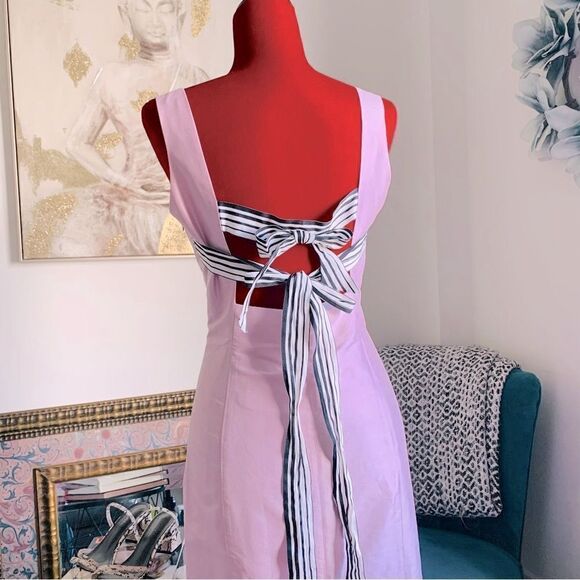 TARA JARMON PINK SILK MIDI DRESS - Picture 2 of 12